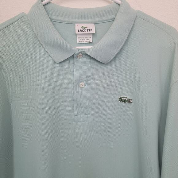 Lacoste Polo Shirt Sz 9 4XL Classic Fit Shortsleeve Blue 100% Cotton Preppy Golf - Picture 3 of 15